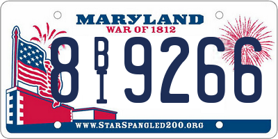 MD license plate 8BI9266