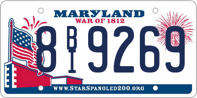 MD license plate 8BI9269