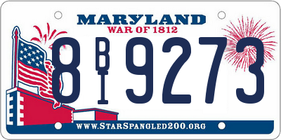 MD license plate 8BI9273
