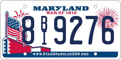 MD license plate 8BI9276