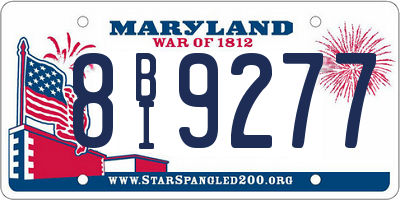 MD license plate 8BI9277
