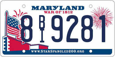 MD license plate 8BI9281