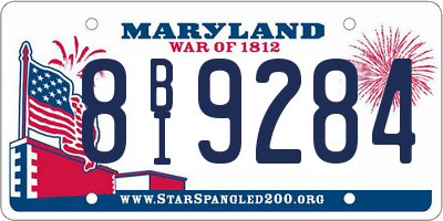 MD license plate 8BI9284