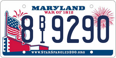 MD license plate 8BI9290