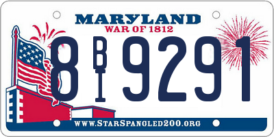 MD license plate 8BI9291