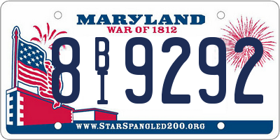 MD license plate 8BI9292