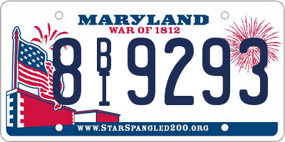 MD license plate 8BI9293