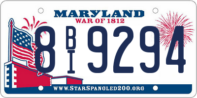 MD license plate 8BI9294
