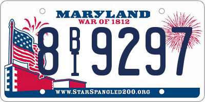 MD license plate 8BI9297