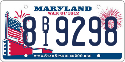 MD license plate 8BI9298