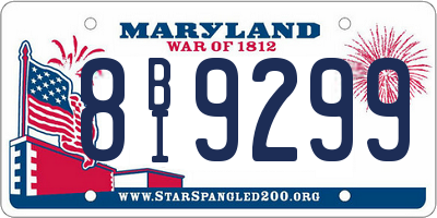 MD license plate 8BI9299