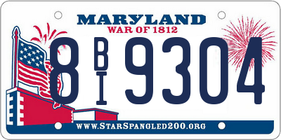 MD license plate 8BI9304