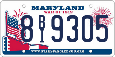 MD license plate 8BI9305