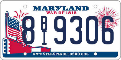 MD license plate 8BI9306