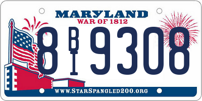 MD license plate 8BI9308