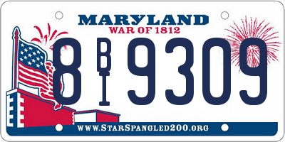 MD license plate 8BI9309
