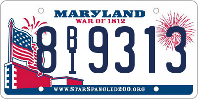 MD license plate 8BI9313