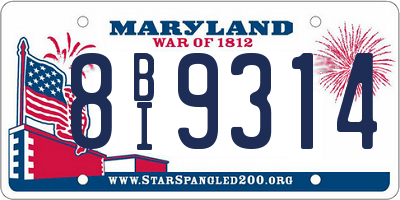 MD license plate 8BI9314