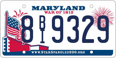 MD license plate 8BI9329