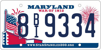MD license plate 8BI9334