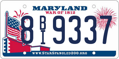 MD license plate 8BI9337