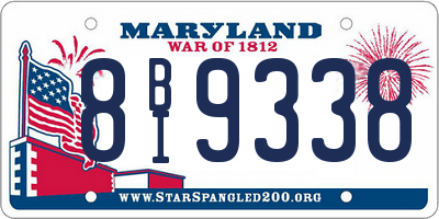 MD license plate 8BI9338