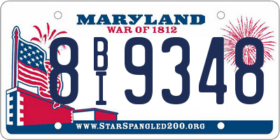 MD license plate 8BI9348