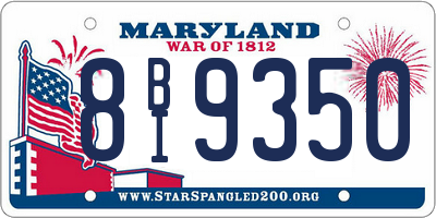 MD license plate 8BI9350