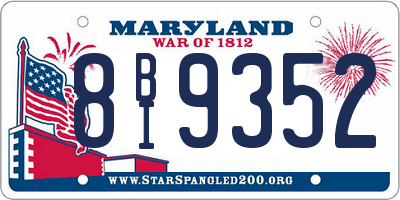 MD license plate 8BI9352