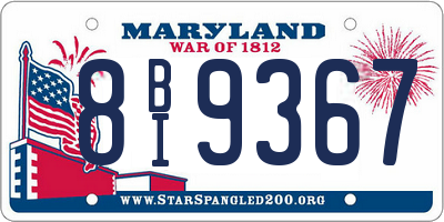 MD license plate 8BI9367