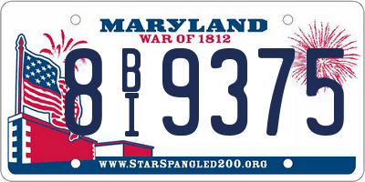 MD license plate 8BI9375