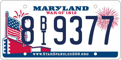 MD license plate 8BI9377