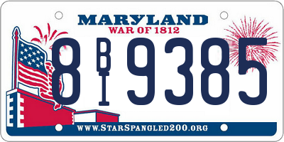 MD license plate 8BI9385