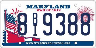 MD license plate 8BI9388