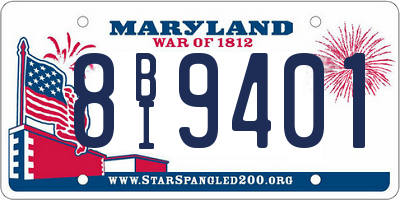MD license plate 8BI9401