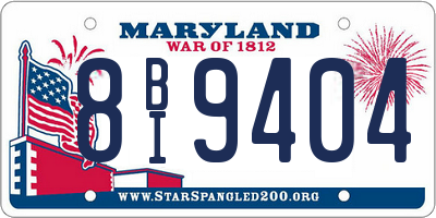 MD license plate 8BI9404