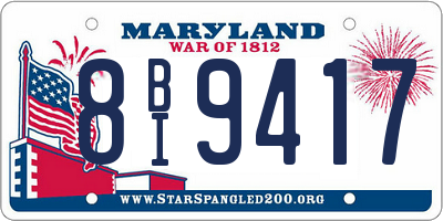 MD license plate 8BI9417