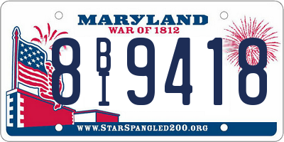MD license plate 8BI9418