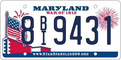 MD license plate 8BI9431