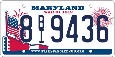 MD license plate 8BI9436