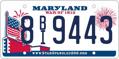 MD license plate 8BI9443