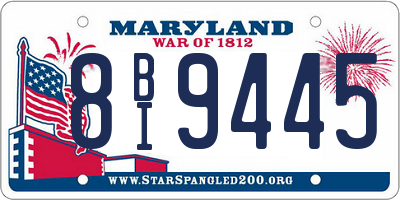 MD license plate 8BI9445
