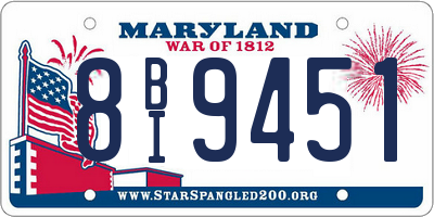 MD license plate 8BI9451