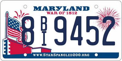 MD license plate 8BI9452