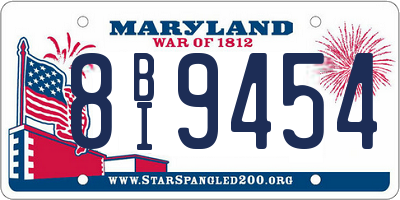MD license plate 8BI9454
