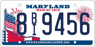 MD license plate 8BI9456
