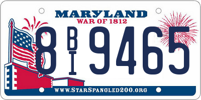 MD license plate 8BI9465
