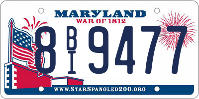MD license plate 8BI9477