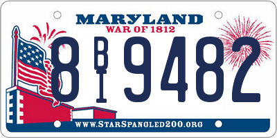 MD license plate 8BI9482