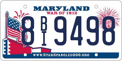MD license plate 8BI9498